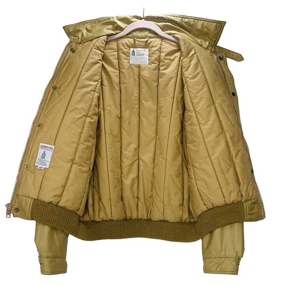 LONDON FOG Bomber Jacket Men 44R Camel Tan Quilted Lining Vintage 70s GUC - Picture 3 of 12